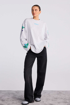 Renata Wide Skate Shirt Melange Grey | Stieglitz | 95.-€