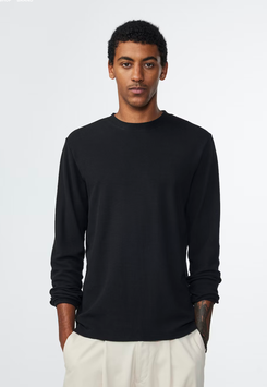 Clive Longsleeve Waffle Shirt Black| NN07 |75.-€