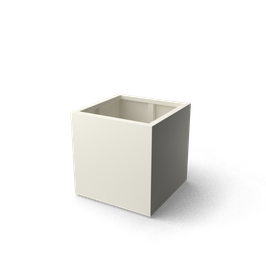 Vierkante plantenbak in wit (RAL 9010) Met bodem