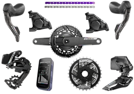SRAM Force AXS E1, 2x12 Gruppe 36T Powermeter Karoo, Disc, Flatmount