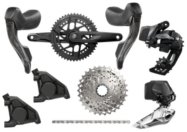 SRAM RIVAL AXS E1, 2x12 Gruppe 36T Powermeter, Disc, Flatmount