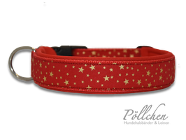 Pöllchen Halsband Sternchen Rot Gold