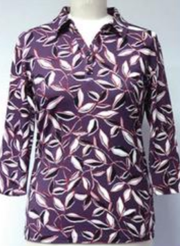 Damen Shirt Purple 3/4 Arm