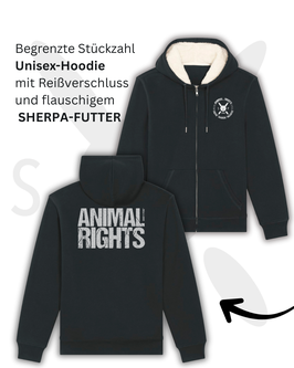 BEGRENZTE STÜCKZAHL: UNISEX, Plüsch-Zipper-Hoodie, schwarz