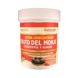 FRUTO DEL MONJE, ERITRITOL Y ALULOSA EXTRA CONCENTRADO - FRASCO X 70 G (35 PORCIONES)