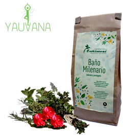 Baño de Florecimiento Milenario Elimina malas energías con tabaco negro y aceite esencial de palo de rosa - Bolsa x 50 g