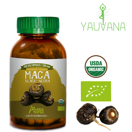 Maca Negra Orgánica (Lepidium Meyenii) - Frasco x 100 cápsulas x 500 mg