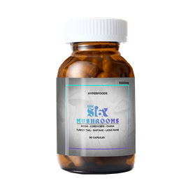 CHAGA + GANODERMA + COLA DE PAVO + MELENA DE LEON + CORDYCEPS + SHIITAKE EXTRACTO ORGÁNICO "SIX MUSHROOMS"- FRASCO X 1000 MG X 60 CÁPSULAS