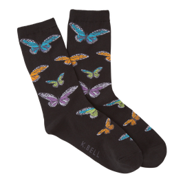 Women's Colorful Butterflies Crew Socks