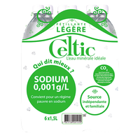 EAU CELTIC MINERALE NATURELLE LEGEREMENT PETILLANTE 1.5 litre