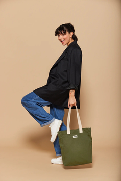 HINDBAG - Cabas vertical Paul - Olive