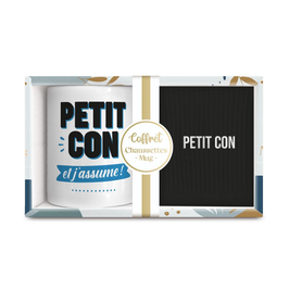 Coffret mug/chaussettes "Petit con"
