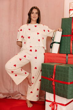 WE ARE JOLIES - Pyjama long Gaufré Coton Bio - Petit Cœur