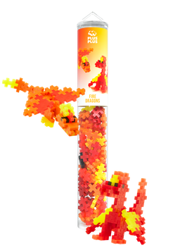 PLUS PLUS - Tube Dragons de Feu - 100 pcs