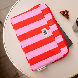 MON PETIT LEON - Housse d'ordinateur - Rayures rose et rouge