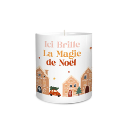 Bougie "Ici brille la magie de Noël"
