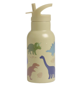 A LITTLE LOVELY COMPANY - Gourde en acier inoxydable : Dinosaures