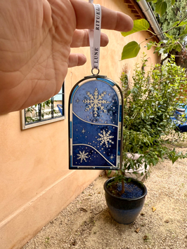 RITUEL DE LUNE - Vitrail lueur suspendue - Flocons de Neige
