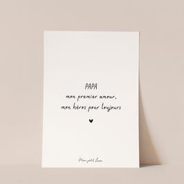 MON PETIT LEON - Carte A6 citation PAPA mon premier amour