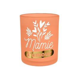 Bougie affective orange "Mamie d'amour"