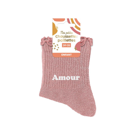 Chaussettes à paillettes enfant "Amour" 6-10 ans - fille