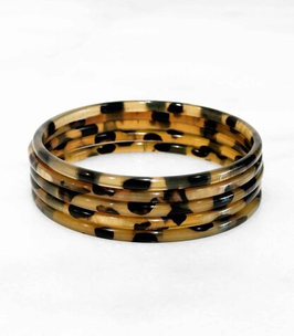 PALOMA BIJOUX - Bracelet fin en corne - Léopard modèle fin