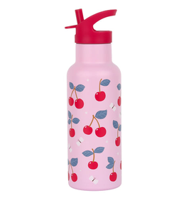 A LITTLE LOVELY COMPANY - Gourde XL en acier inoxydable : Cerises