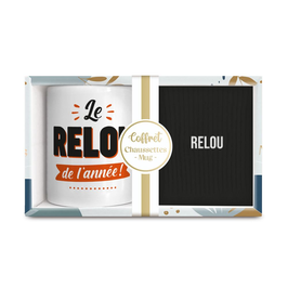 Coffret mug/chaussettes "Relou"
