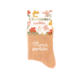 Chaussettes à paillettes "Mamie parfaite"