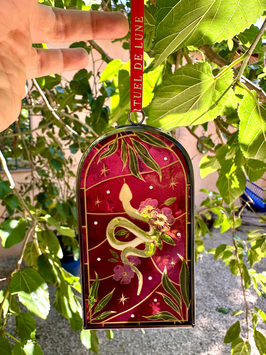RITUEL DE LUNE - Vitrail Lueur Suspendue - Le Serpent pour la protection