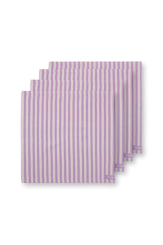 PIP STUDIO - Lot de 4 Serviettes Stripes Lilas