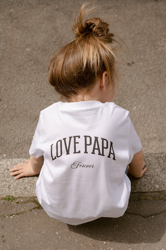 MON PETIT LEON - Tee-shirt Blanc - Love Papa Forever