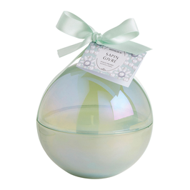 MATHILDE M - Bougie parfumée Boule de Noël Fête Nacrée 210 g - Sapin Givré