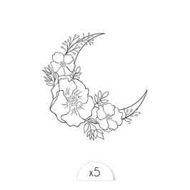 SIOOU - Tatouage éphémère Lune Florale