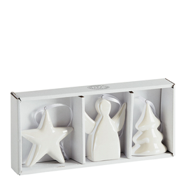 MATHILDE M - Set de 3 décoration de Noël en céramique