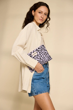 HINDBAG - Pochette Ema - Léopard Lilas