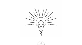 SIOOU - Tatouage éphémère Le demi soleil et la lune