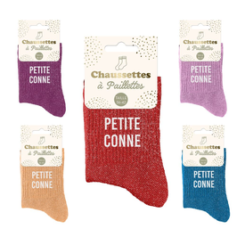 Chaussettes Paillettes "Petite Conne"