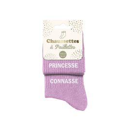 Chaussettes à paillettes duo "Princesse connasse"