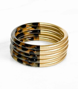 PALOMA BIJOUX - Bracelet en corne - Léopard doré