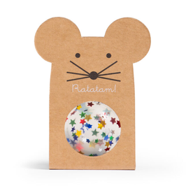 RATATAM - Balle rebondissante souris pailletée – Étoiles