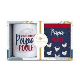 Coffret mug/chaussettes "Papa poule"
