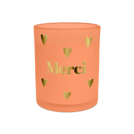 Bougie affective orange "Merci"