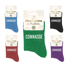 Chaussettes à paillettes "Connasse"