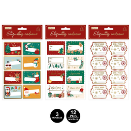 Feuilles d'étiquettes Noël - 3 modèles aléatoires