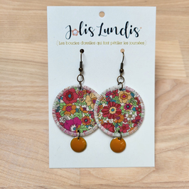 JOLIS LUNDIS - Petites boucles d’oreilles Laurie - Sequin mauve