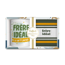 Coffret mug/chaussettes "Frère idéal"