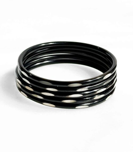 PALOMA BIJOUX - Bracelet fin en corne - Modèle turtle black & white