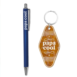 Duo porte clés motel et bic "Papa cool"