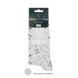 Chaussettes paillettes astro "Gémeaux"